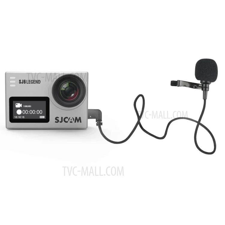 SJCAM External Microphone with Clip for SJCAM SJ6 / SJ7 / SJ360 Action Camera (Short Version) - Black
