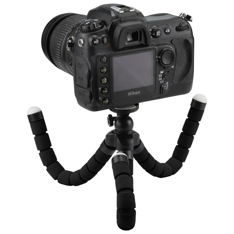 XTGP369 Universal Octopus Tripod Stand Holder for Action Cameras, DSLR Cameras, Smartphones - Black