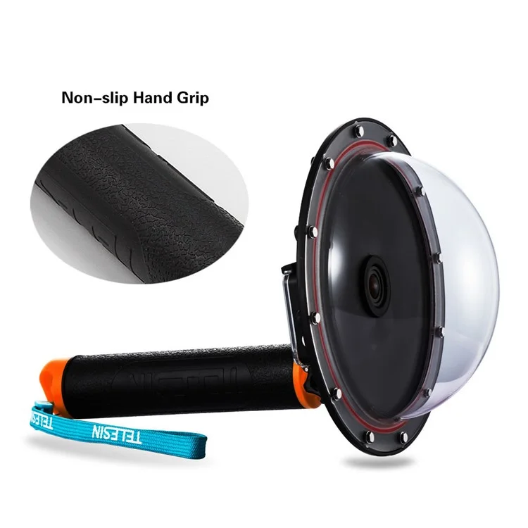 TELESIN GP-T03 GoPro Dome Port with Pistol Trigger Gadget and Hand Grip for GoPro Hero3+/4 - Orange