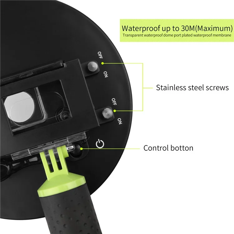 XTGP258 Dome Port Under Water Diving Camera Lens Housing Case Underwater Photography for GoPro Hero3+/4