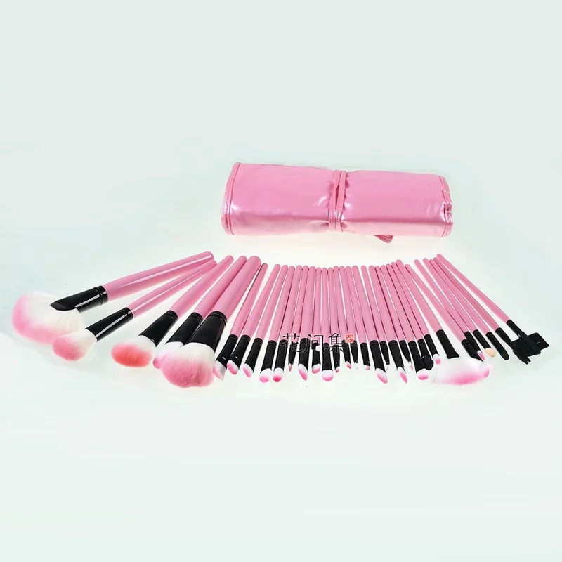 32pcs Profissional Pink Maquiagem Escovas Cosmetic Set Laboramento De Madeira Com Caso