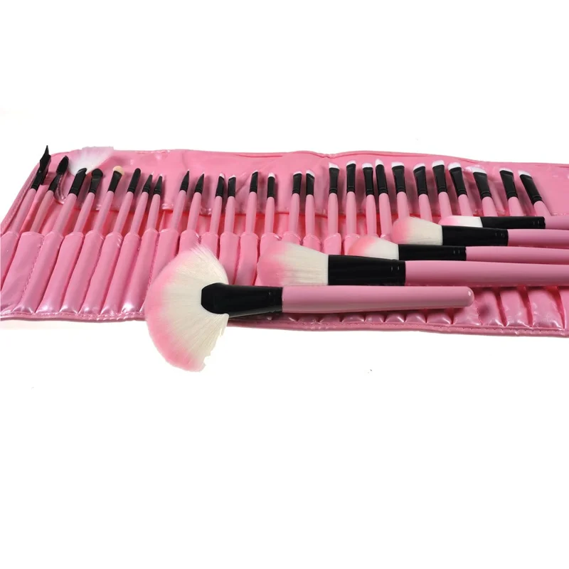 32pcs Profissional Pink Maquiagem Escovas Cosmetic Set Laboramento De Madeira Com Caso