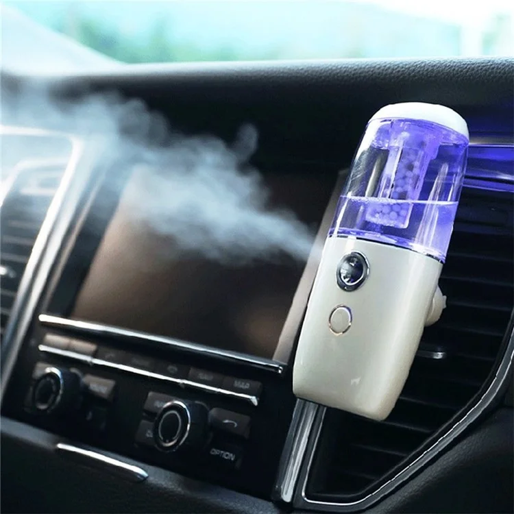 Portable Car Mini Humidifier Negative Ions Air Purifier USB Powered Diffuser Freshener - Apricot