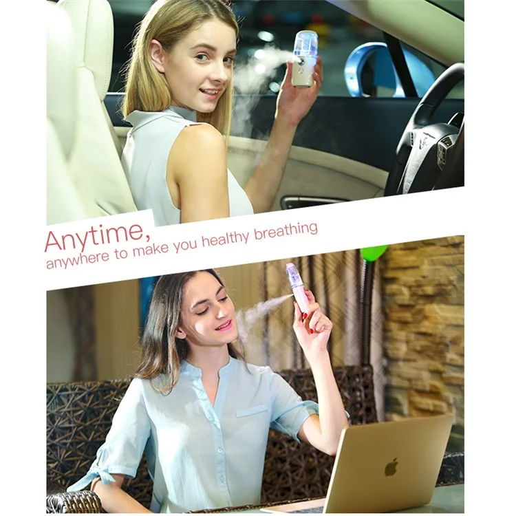 Portable Car Mini Humidifier Negative Ions Air Purifier USB Powered Diffuser Freshener - Apricot