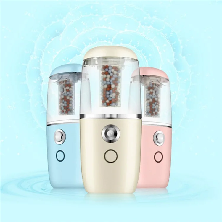 Portable Car Mini Humidifier Negative Ions Air Purifier USB Powered Diffuser Freshener - Apricot