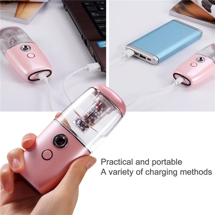 Portable Car Mini Humidifier Negative Ions Air Purifier USB Powered Diffuser Freshener - Apricot