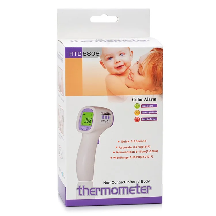 HTD8808 LCD Digital Non-Contact IR Infrared Laser Forehead Thermometer Gun