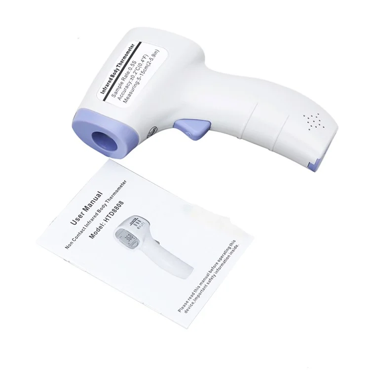 HTD8808 LCD Digital Non-Contact IR Infrared Laser Forehead Thermometer Gun