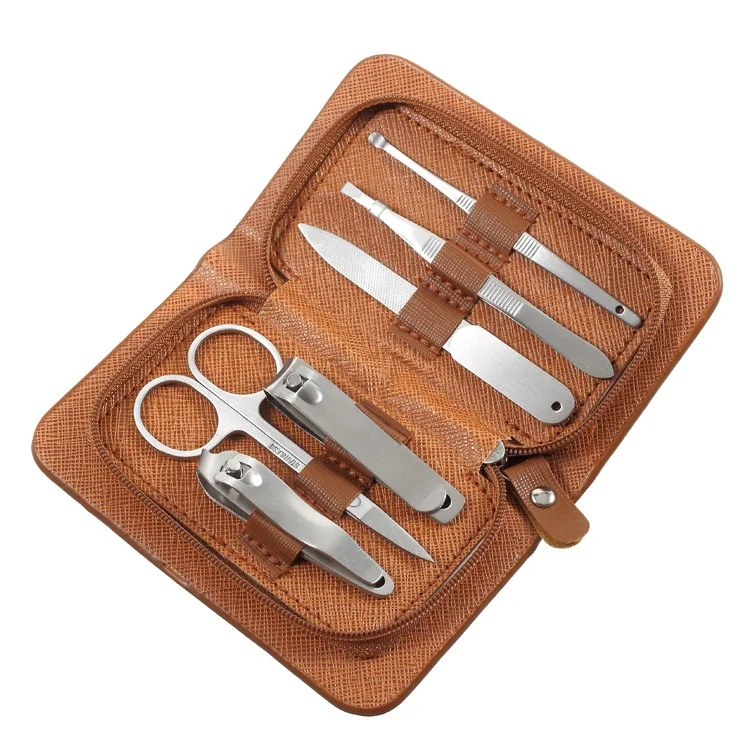 6 in 1 Manicure Set Scissor Tweezer Knife Ear Pick Utility Nail Clipper Grooming Kit