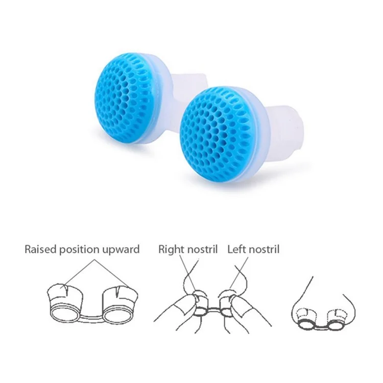 2PCS/Pack Nose Breath Apparatus Nasal Dilators Device Mini Air Purifier Anti Snoring Nose Buds - Blue
