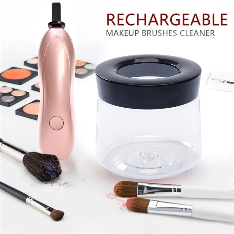 Three-mode Adjustable Rechargeable Makeup Brush Dryer Cleaner - Rose Gold
