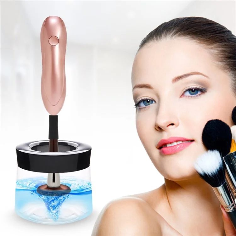 Three-mode Adjustable Rechargeable Makeup Brush Dryer Cleaner - Rose Gold
