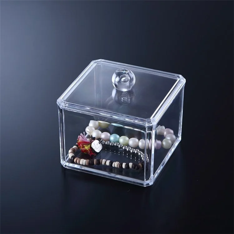 C129 See-through Acrylic Makeup Cotton Swabs Organizer Storage Box Case