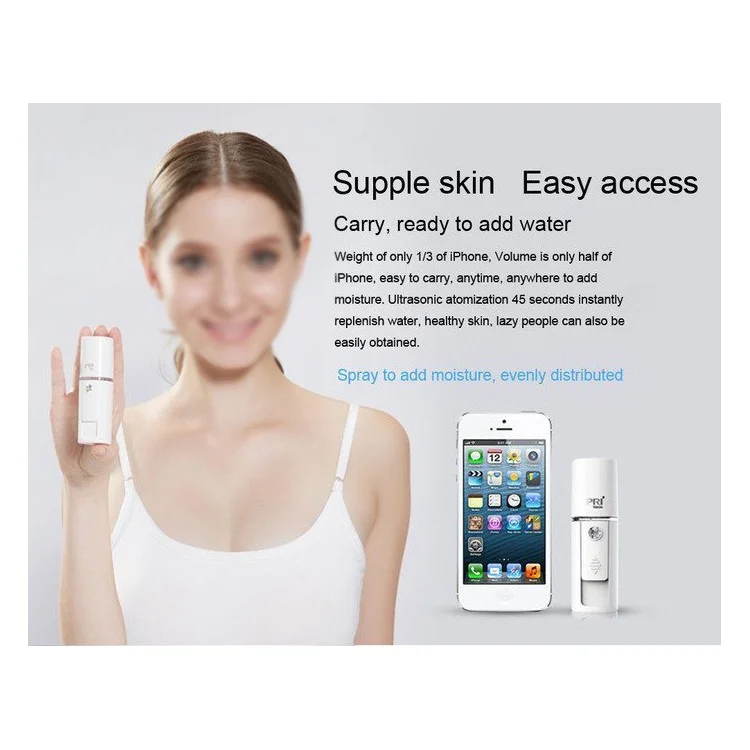 Pritech Ultrasonic Nano Spray Lady Facial Steamer Moisturizing Beauty Instrument - White