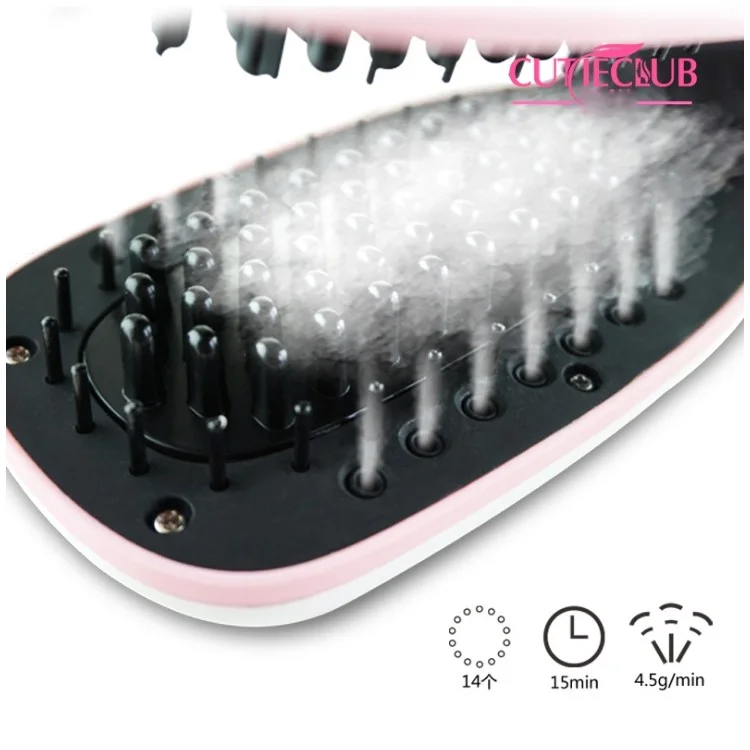 110V-240V Anion Moist Massager Comb Brush Electric LCD Display Sprayer Steam Hair Straightener - AU Plug