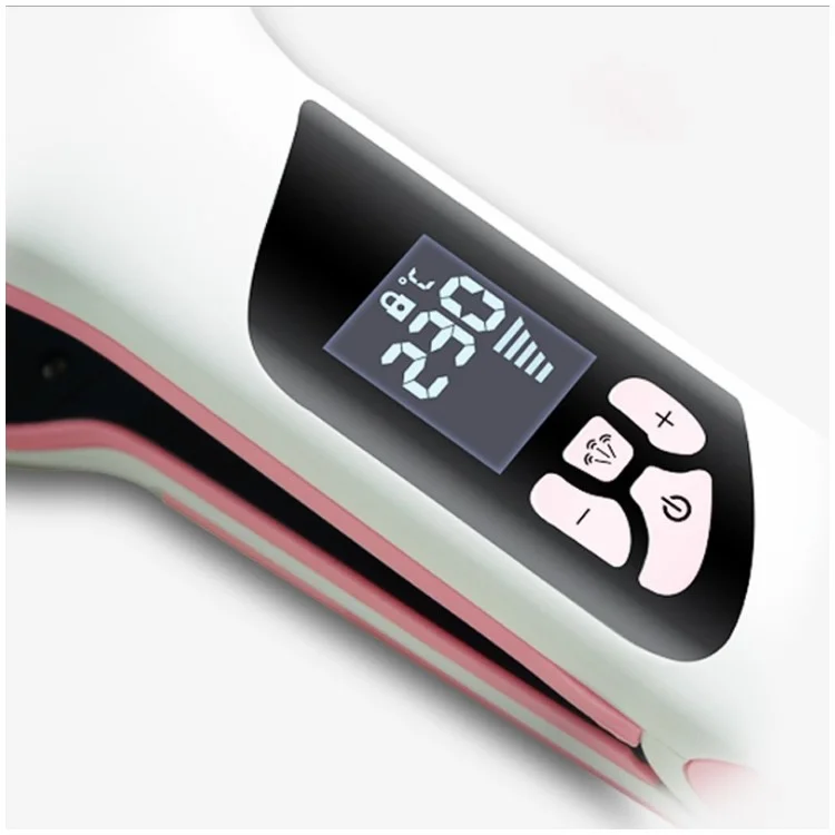 110V-240V Anion Moist Massager Comb Brush Electric LCD Display Sprayer Steam Hair Straightener - AU Plug
