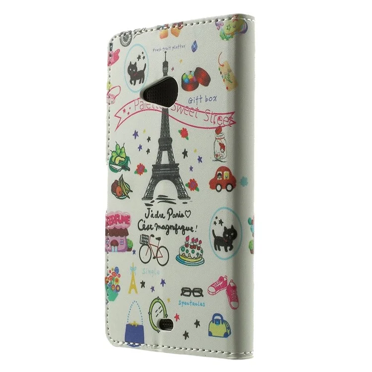 Eiffel Tower for Microsoft Lumia 535 / 535 Dual SIM Leather Wallet Case w/ Stand