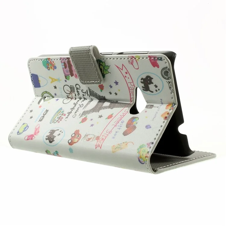 Eiffel Tower for Microsoft Lumia 535 / 535 Dual SIM Leather Wallet Case w/ Stand