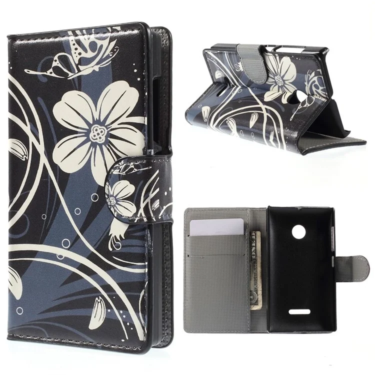Elegant Flowers Leather Case for Microsoft Lumia 532 / 532 Dual SIM
