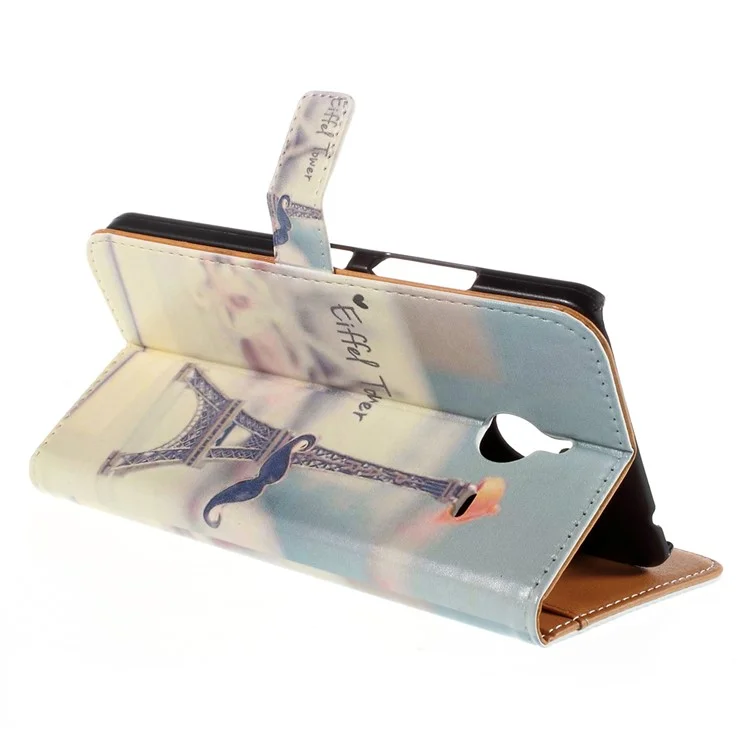 Wallet Leather Stand Case Cover for Microsoft Lumia 640 XL / Dual SIM - Eiffel Tower