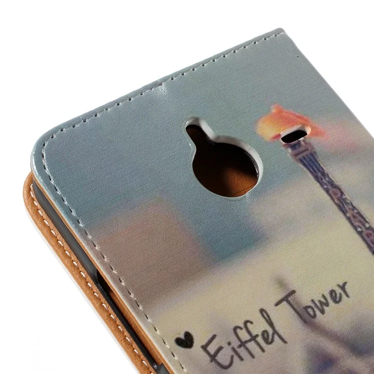 Wallet Leather Stand Case Cover for Microsoft Lumia 640 XL / Dual SIM - Eiffel Tower