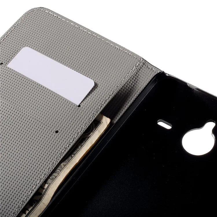 Leather Wallet Case for Microsoft Lumia 640 XL Dual SIM / 640 XL LTE - White Flowers and Butterfly