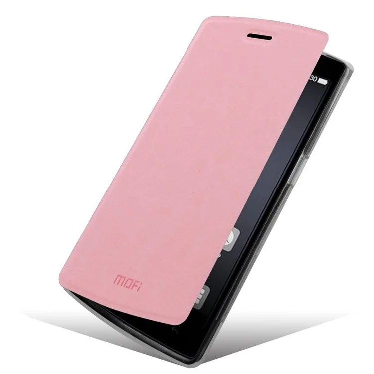 Mofi OEM Rui Series Flip Leather Cover with Stand for Oneplus One A0001 - Pink