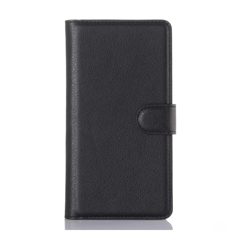 Litchi Skin Wallet Leather Stand Case for OnePlus 2 - Black