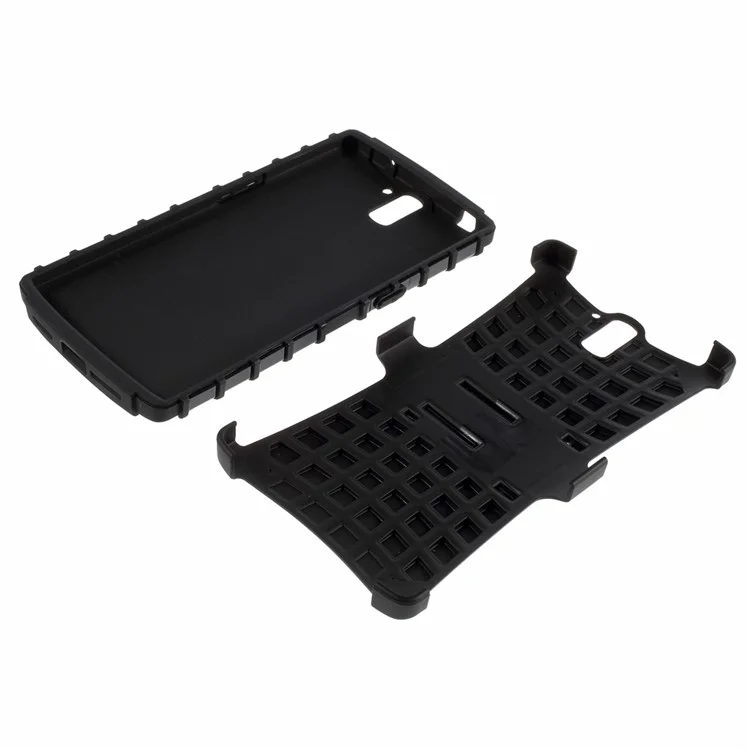 2 in 1 PC and TPU Hybrid Case for One Plus One A0001 with Kickstand - Black