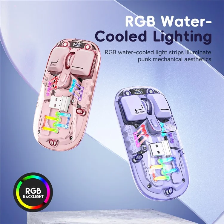 Rechargeable Computer Mouse Wireless Dual-Mode Mouse for Gaming Office Work - Yellow