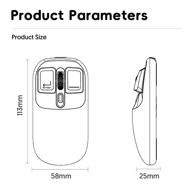 Rechargeable Computer Mouse Wireless Dual-Mode Mouse for Gaming Office Work - Yellow