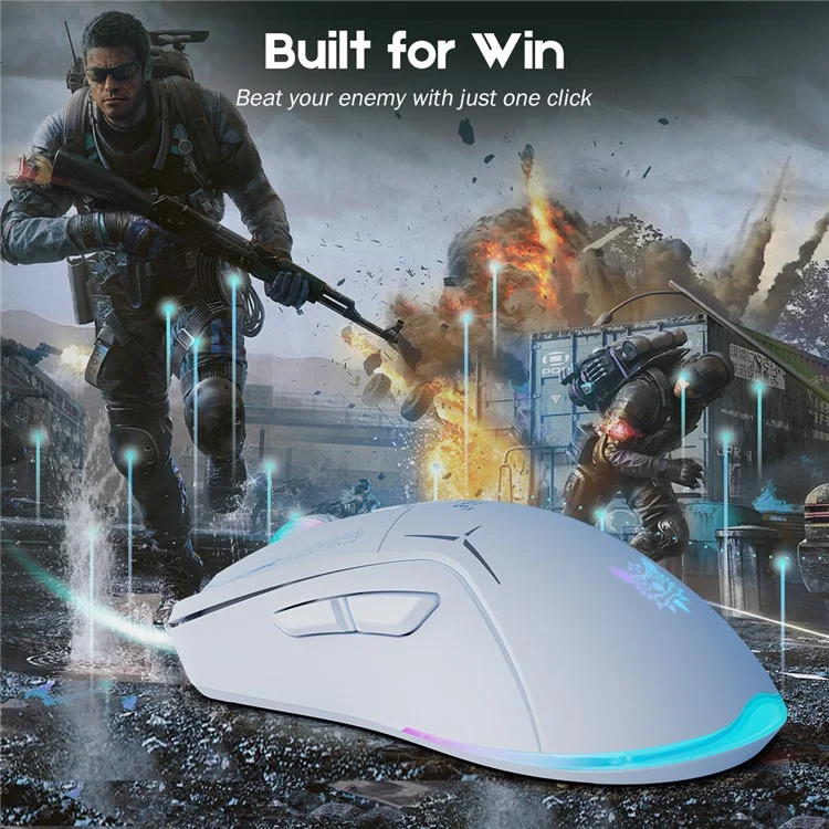 ONIKUMA CW917 Kabelgebundene / 2,4-G-Dual-Mode-Gaming-Maus, ergonomisch, für Computer, Laptop - Weiß