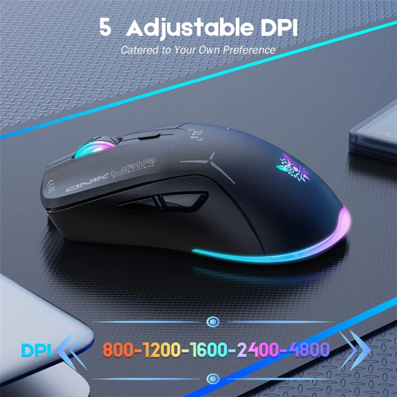 ONIKUMA CW917 Wired / 2.4G Wireless Dual Mode Gaming Mouse Ergonomic Computer Laptop Mice - Black