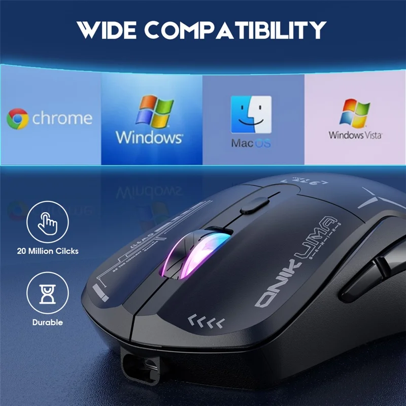 ONIKUMA CW917 Wired / 2.4G Wireless Dual Mode Gaming Mouse Ergonomic Computer Laptop Mice - Black