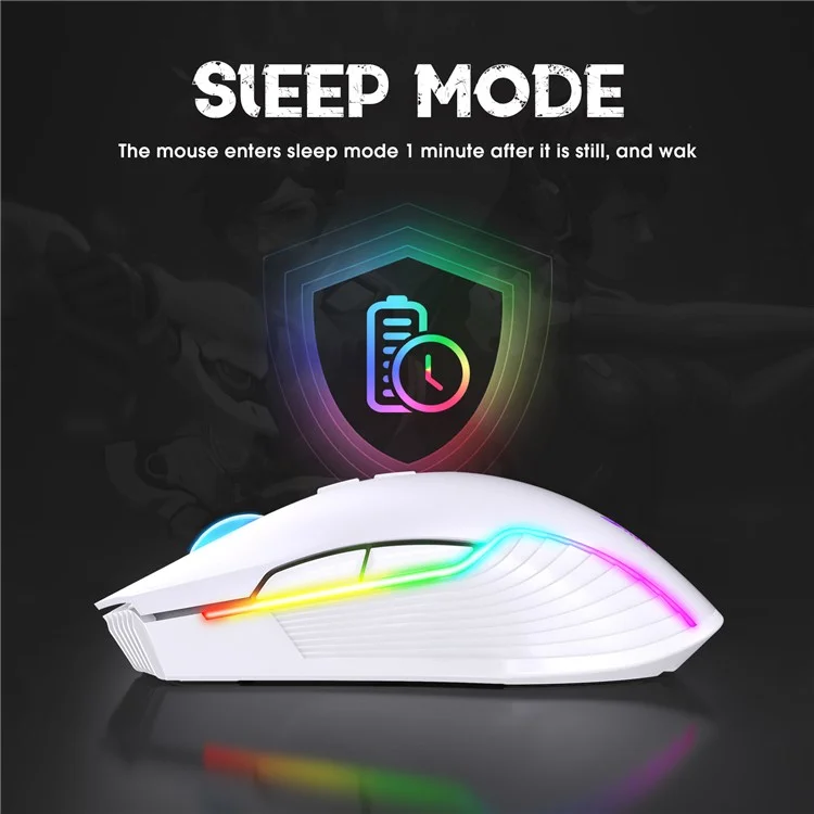 ONIKUMA CW905 Rechargeable 2.4G Wireless Gaming Mouse RGB Light Computer Mice - White