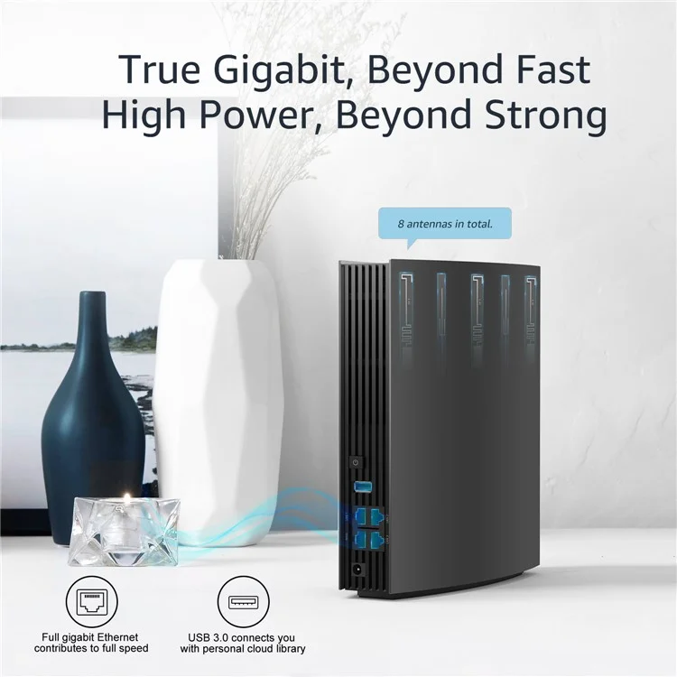 WAVLINK WN538A8 AC3200 Двухдиапазонный гигабитный умный Wi-Fi-маршрутизатор для дома с ЖК-экраном - Вилка для ЕС