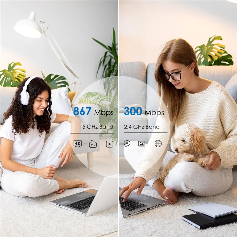 WAVLINK WN530HG3 AC1200 WiFi Repeater with 1000Mbps WAN / LAN Ethernet Port Dual Band AP Router - EU Plug