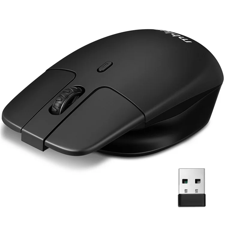 MBLUE M203 Rechargeable 2.4G Wireless Mouse Ergonomic Home Office Mute Mice - Black