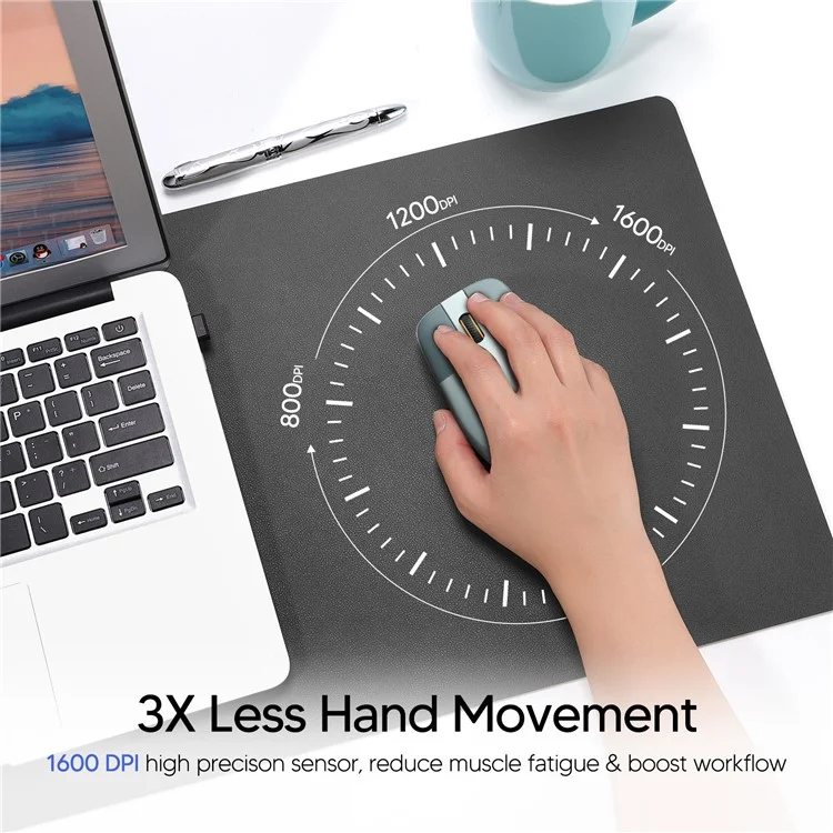 MBLUE M203 Rechargeable 2.4G Wireless Mouse Ergonomic Home Office Mute Mice - Black