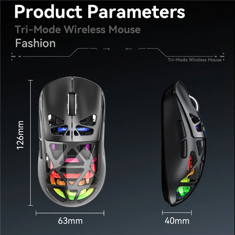 M7 Verdrahtete / Bluetooth / 2,4G Wireless Maus RGB-Licht Gaming Office Home Computer Laptop Mäuse - Schwarz