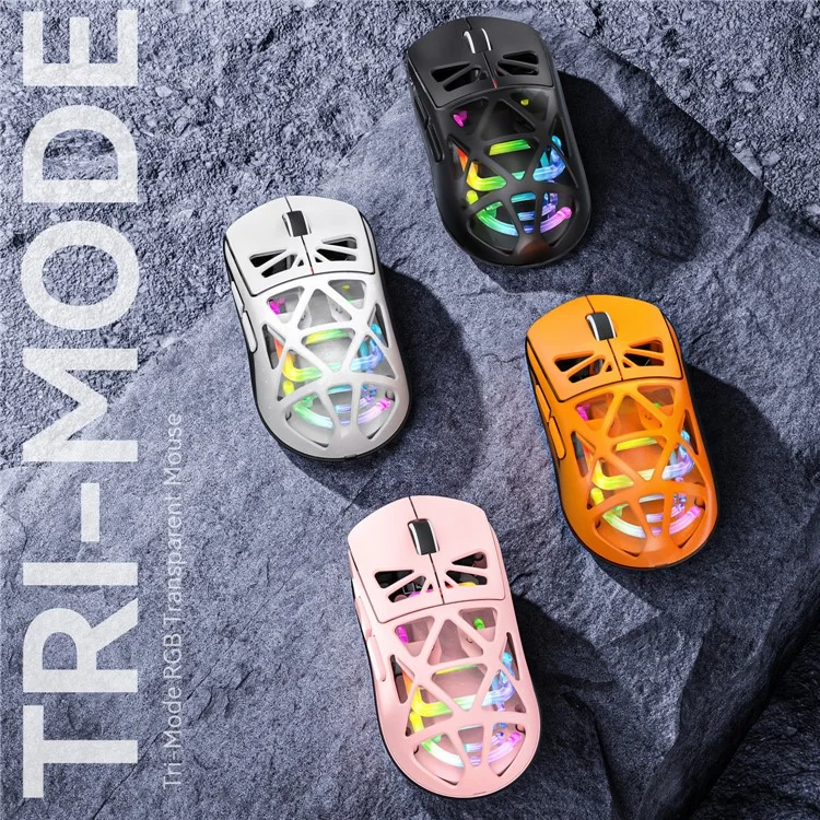 M7 Wired / Bluetooth-compatible / 2.4G Wireless Mouse RGB Light Gaming Office Home Computer Laptop Mice - Orange