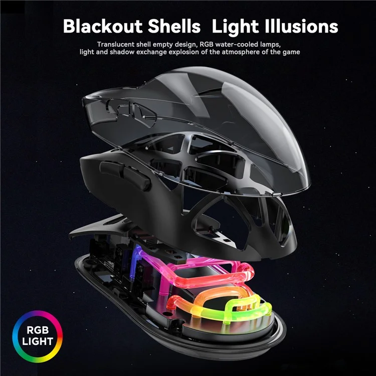 M7 Wired / Bluetooth-compatible / 2.4G Wireless Mouse RGB Light Gaming Office Home Computer Laptop Mice - Orange
