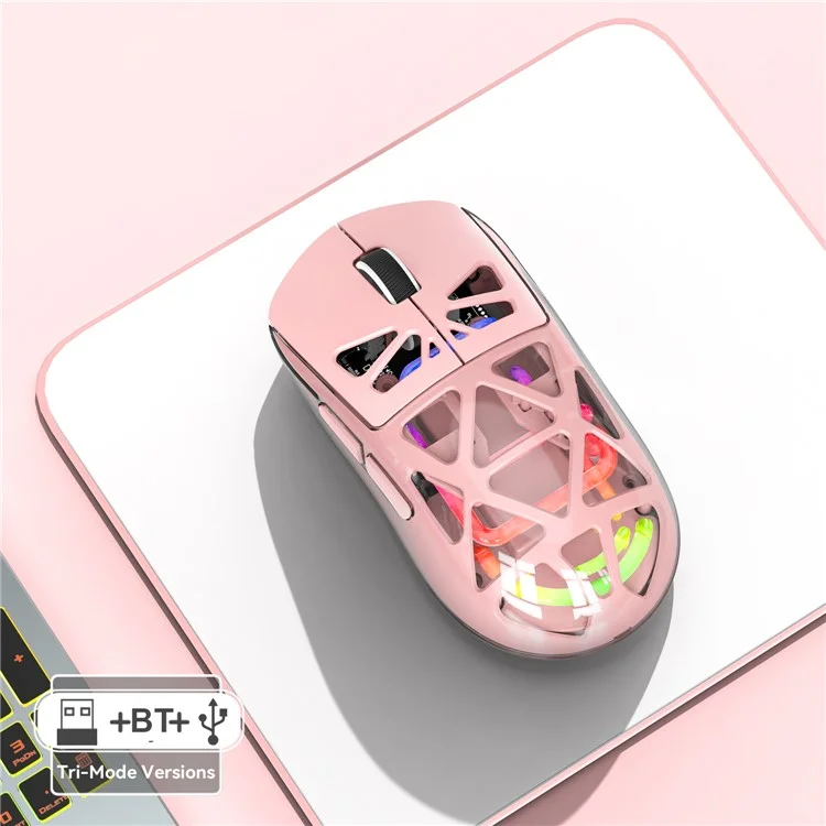 M7 Wired / Bluetooth-compatible / 2.4G Wireless Mouse RGB Light Gaming Office Home Computer Laptop Mice - Pink