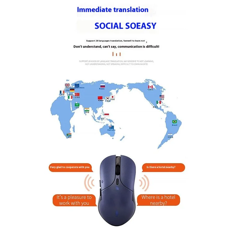HYW-79 Smart Voice Mouse Business Office Translation Rechargeable Silent Wireless Mouse

Topo smart per ufficio HYW-79 con traduzione vocale, ricaricabile, silenzioso e wireless.