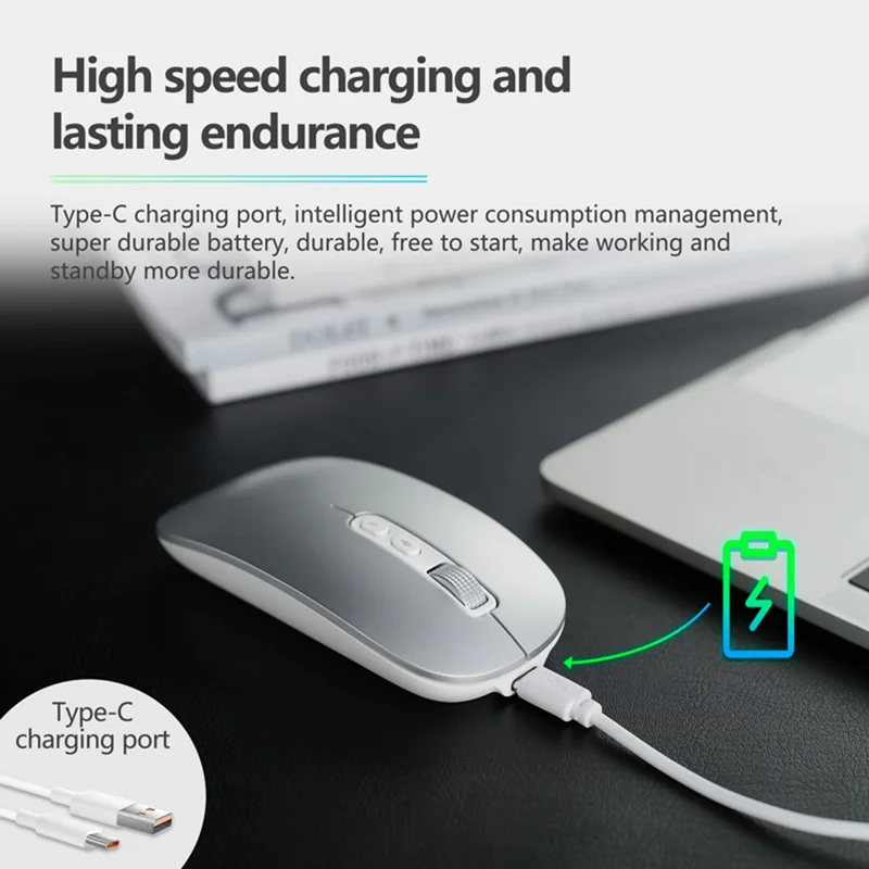 M108 AI Smart Voice Mouse 10m Wireless Rechargeable 5-Key Mouse for Windows Mac - Black