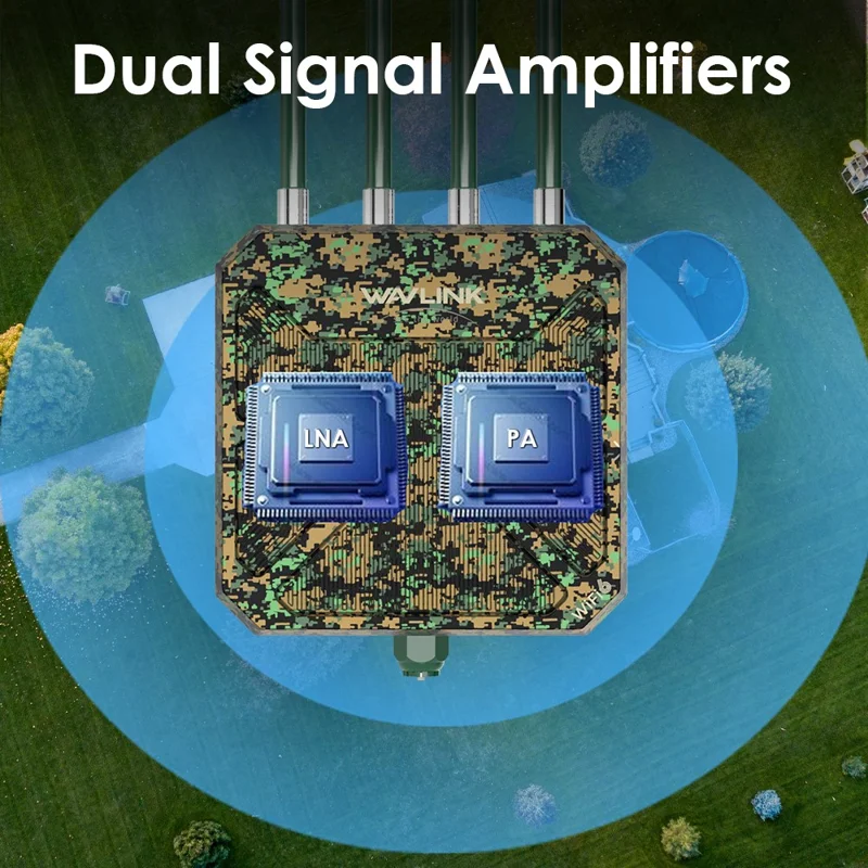 WAVLINK WN573HX3 Outdoor AX3000 Dual Band WiFi 6 Extender for Courtyard RV Wireless Router - UK Plug