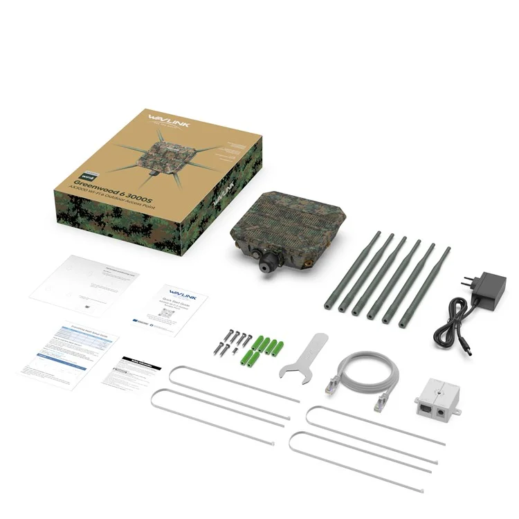 WAVLINK WN588HX3 Dual Band WiFi Repeater AX3000 PoE Outdoor WiFi Extender with 6 Antennas - EU Plug
