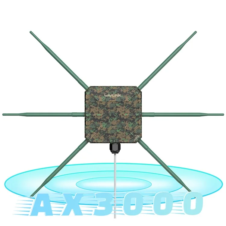 WAVLINK WN588HX3 Dual Band WiFi Repeater AX3000 PoE Outdoor WiFi Extender with 6 Antennas - EU Plug