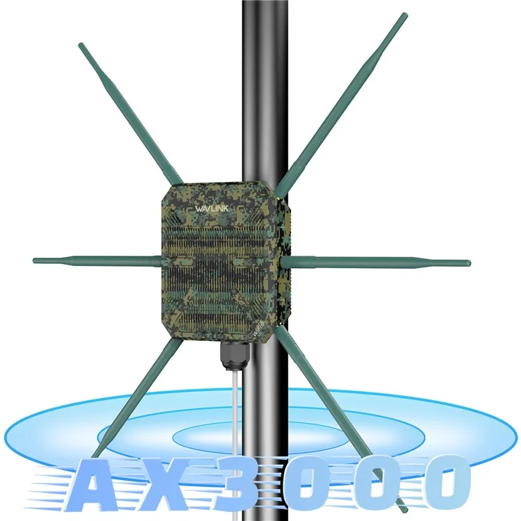 WAVLINK WN588HX3 Dual Band WiFi Repeater AX3000 PoE Outdoor WiFi Extender with 6 Antennas - EU Plug