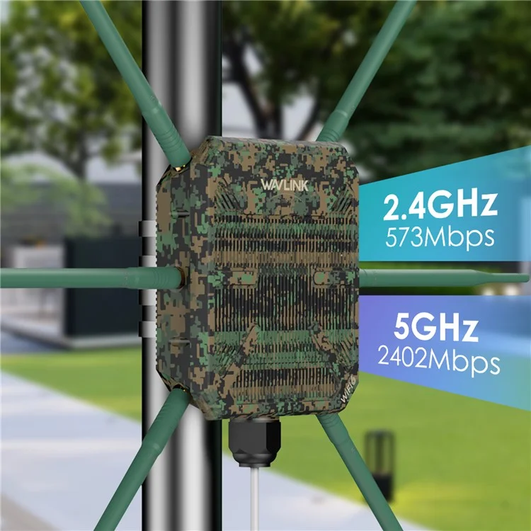WAVLINK WN588HX3 Dual Band WiFi Repeater AX3000 PoE Outdoor WiFi Extender with 6 Antennas - EU Plug